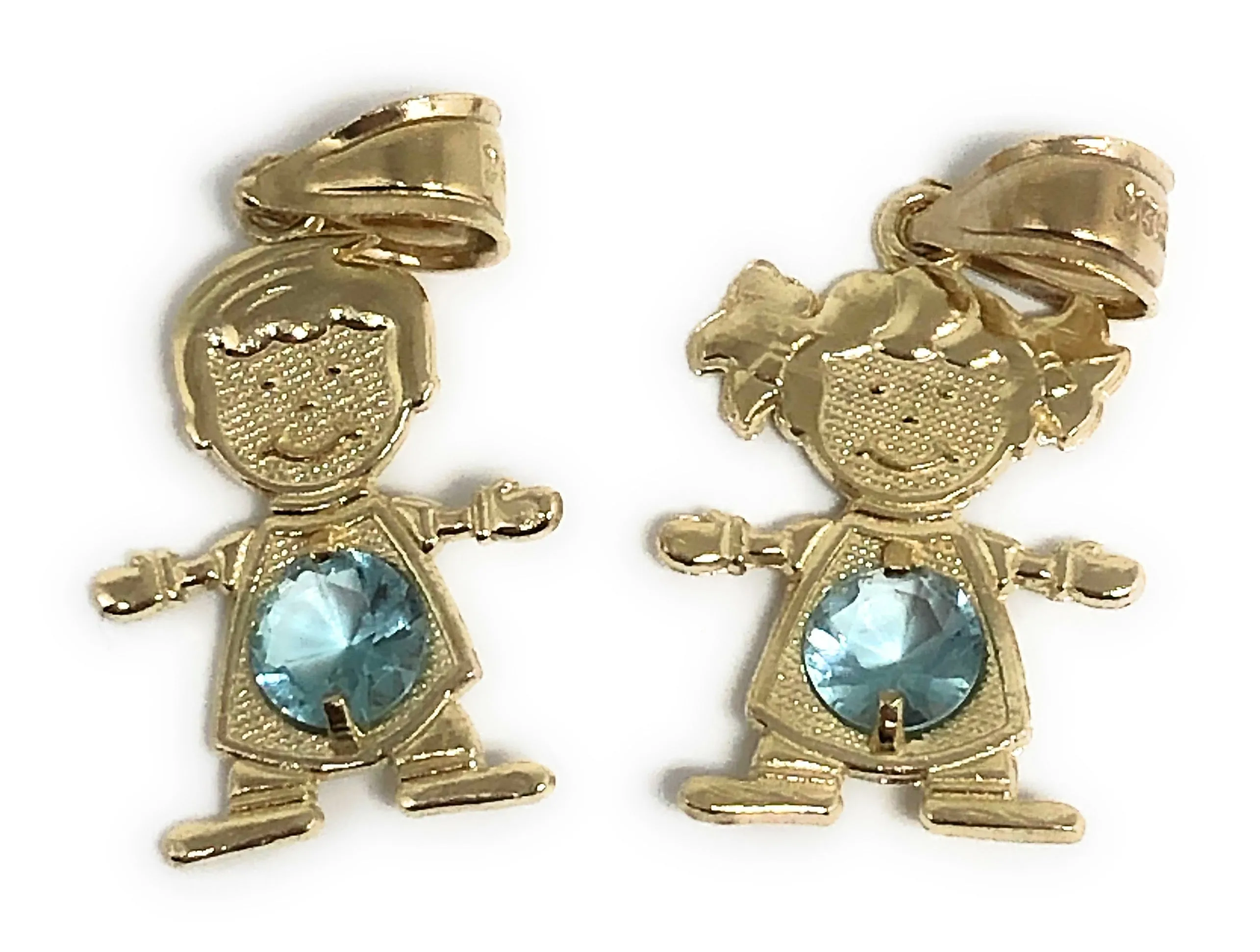 10k Solid Gold CUSTOMIZED Girl/Boy Children CZ Birthstone Month Pendant