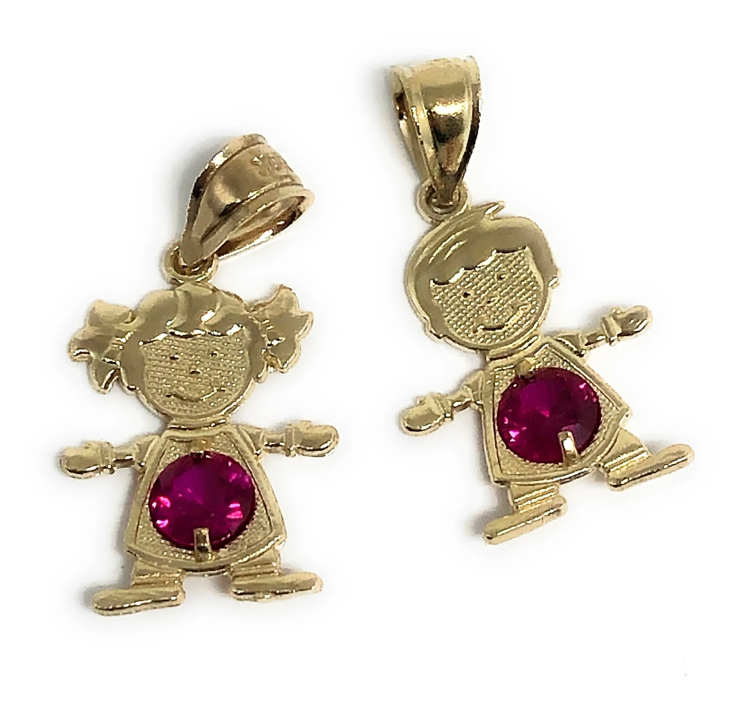 10k Solid Gold CUSTOMIZED Girl/Boy Children CZ Birthstone Month Pendant