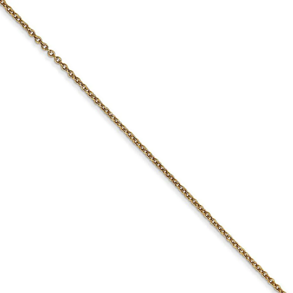 14k Yellow Gold Girl Walking with Flowers (10mm) Necklace