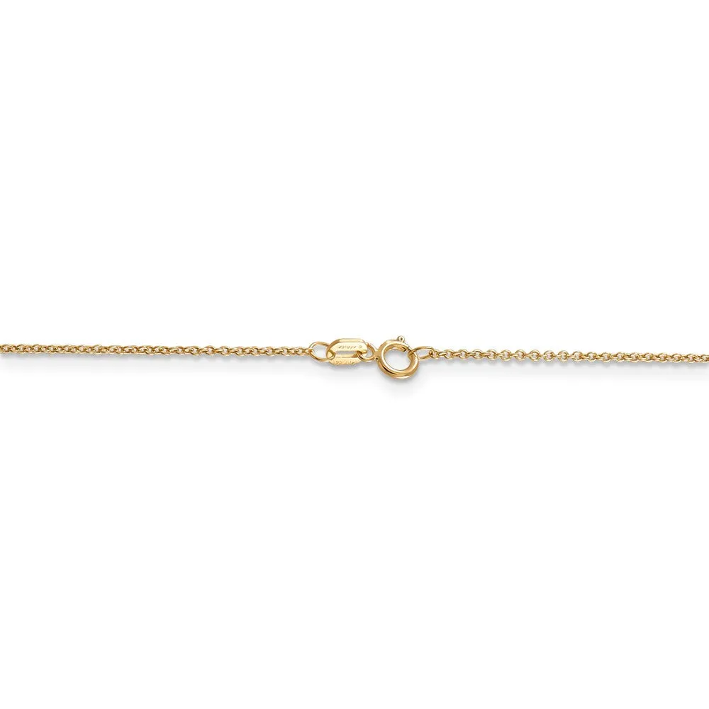 14k Yellow Gold Girl Walking with Flowers (10mm) Necklace