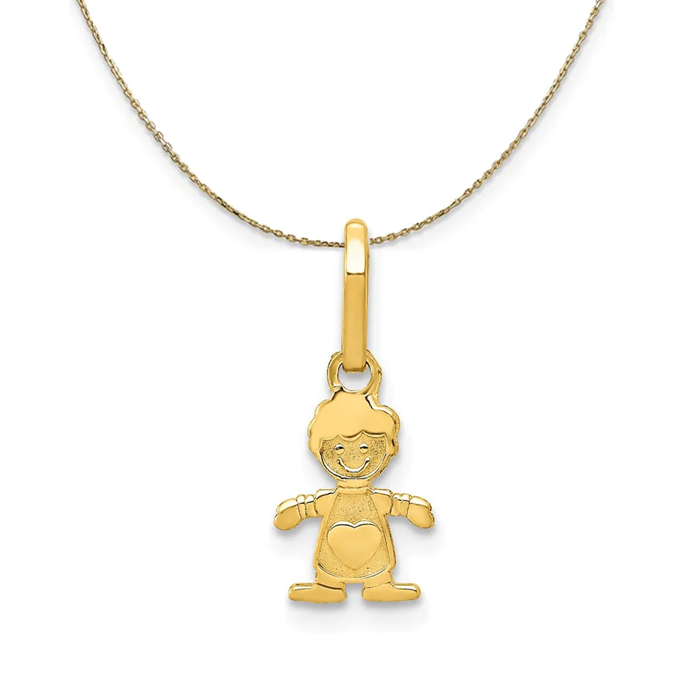 14k Yellow Gold Polished Little Boy (7mm) Necklace