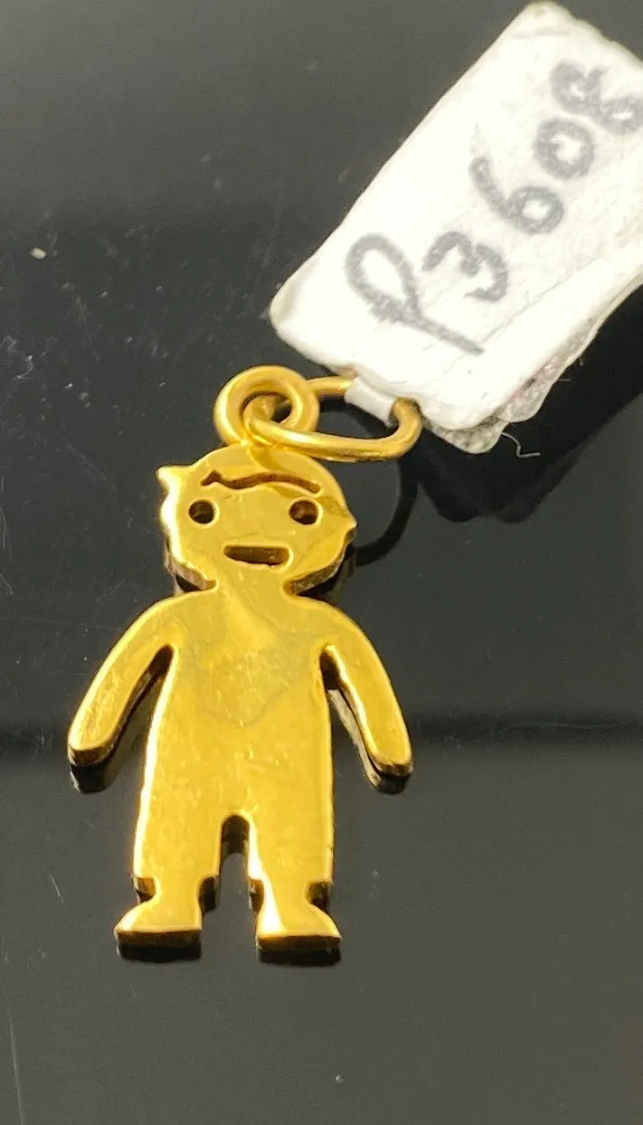 21k Solid Gold Simple Boy Pendant p3608