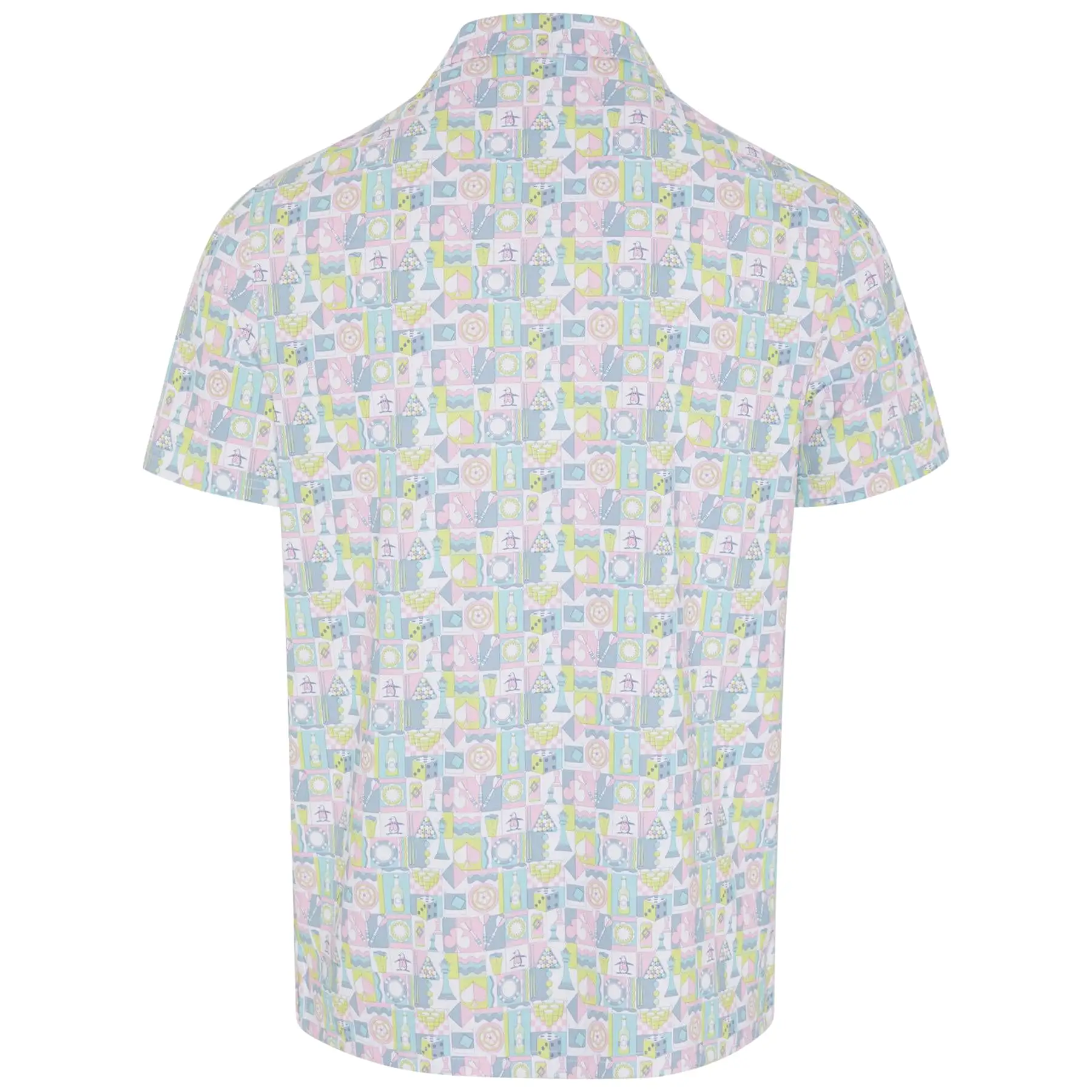 All-Over Novelty Grid Print Polo Bright White - SS24