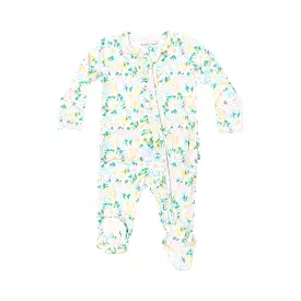 Angel Dear - Color Fill Daisies Ruffle Zipper Footie