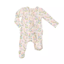 Angel Dear - Simple Pretty Floral Ruffle Zipper Footie