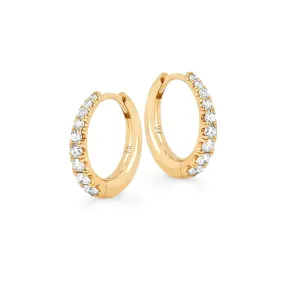 Baby Crescent Pavé Unity Hoops