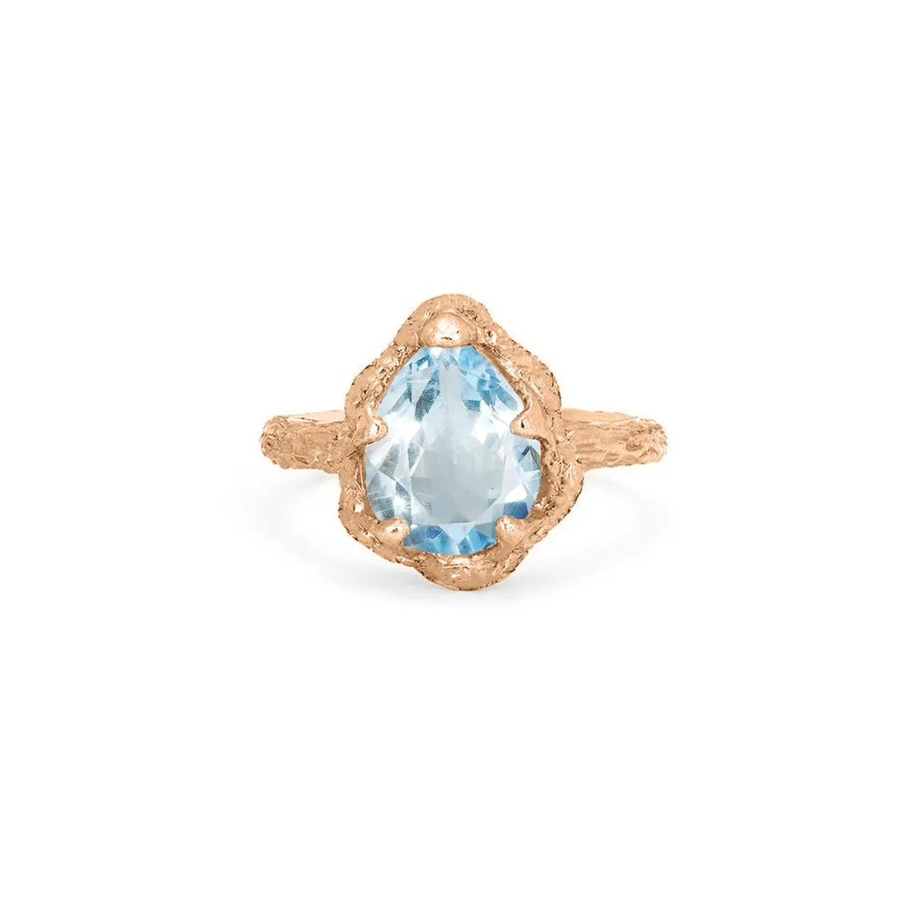 Baby Queen Water Drop Aquamarine Solitaire Ring