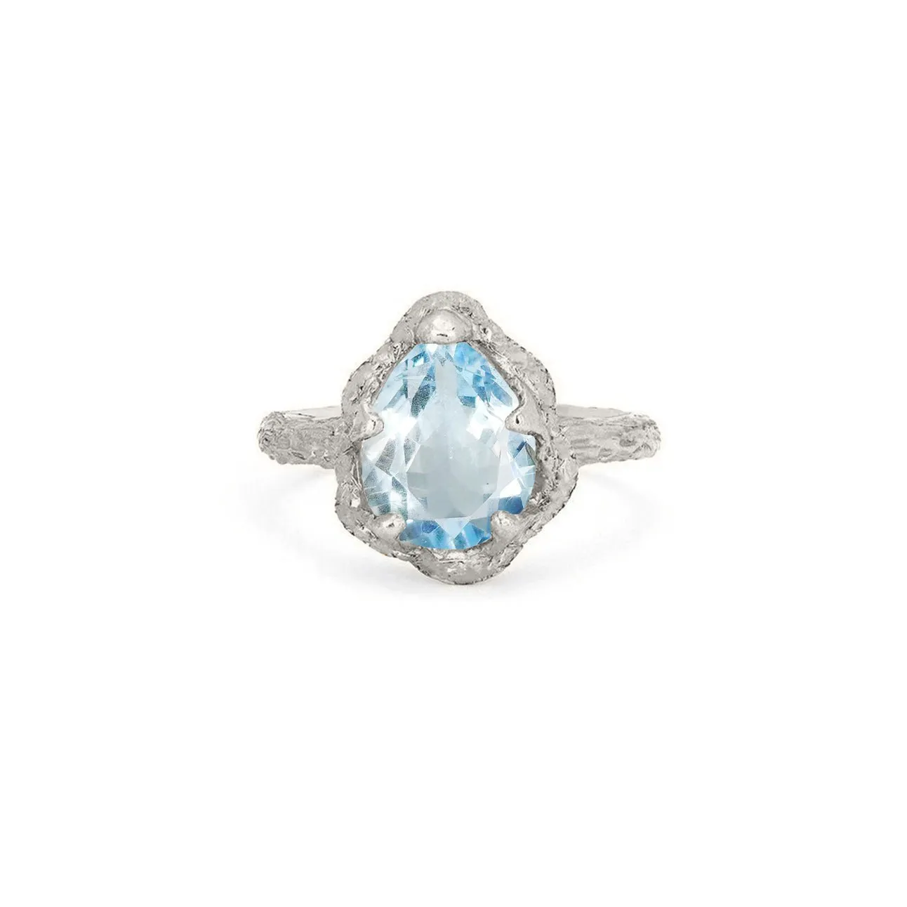 Baby Queen Water Drop Aquamarine Solitaire Ring