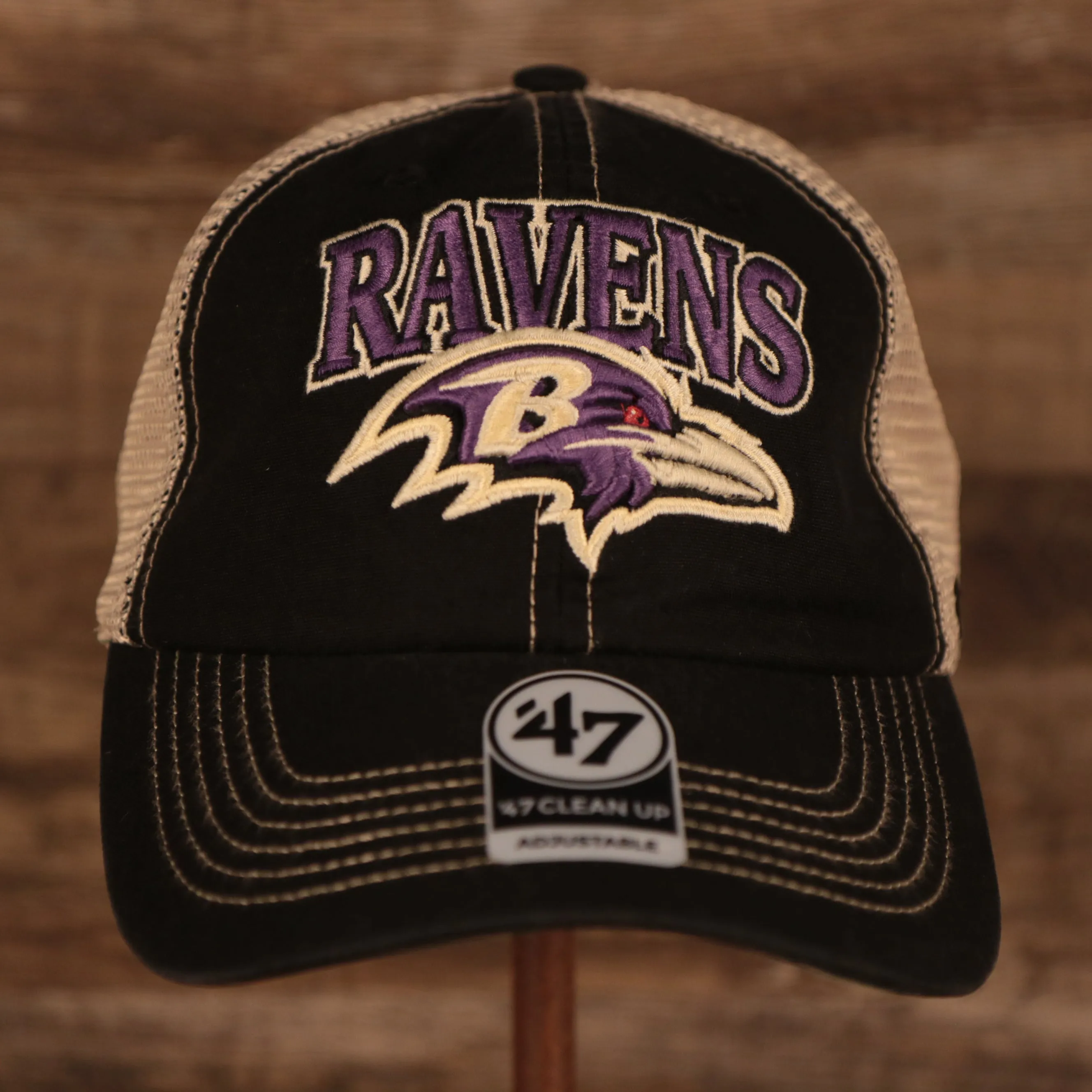 Baltimore Ravens Black Adjustable Green Bottom Trucker Cap