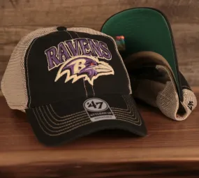 Baltimore Ravens Black Adjustable Green Bottom Trucker Cap