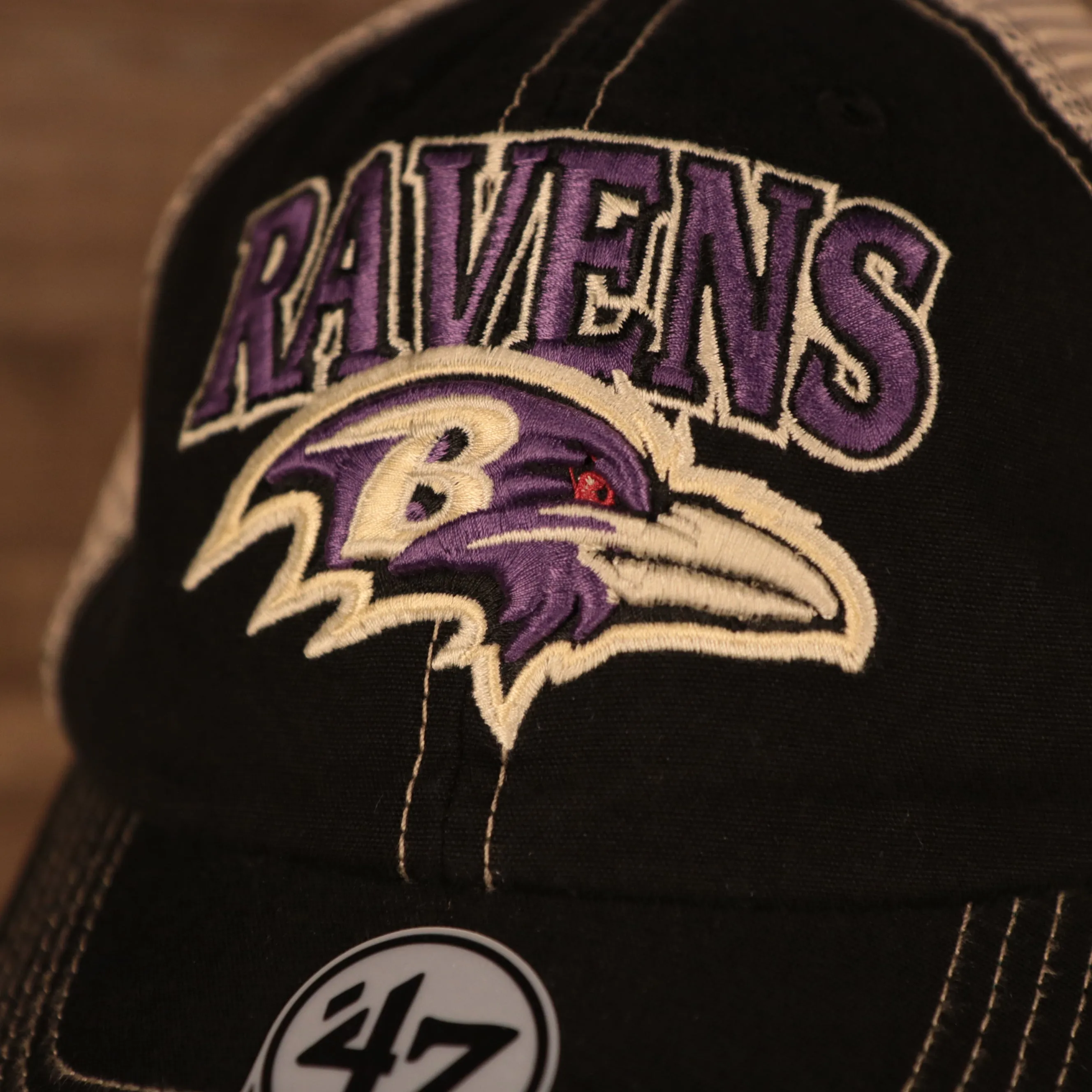 Baltimore Ravens Black Adjustable Green Bottom Trucker Cap