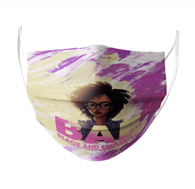 BLACK GIRL AFRO ART - BLACK AND EDUCATE BAE FACE MASK