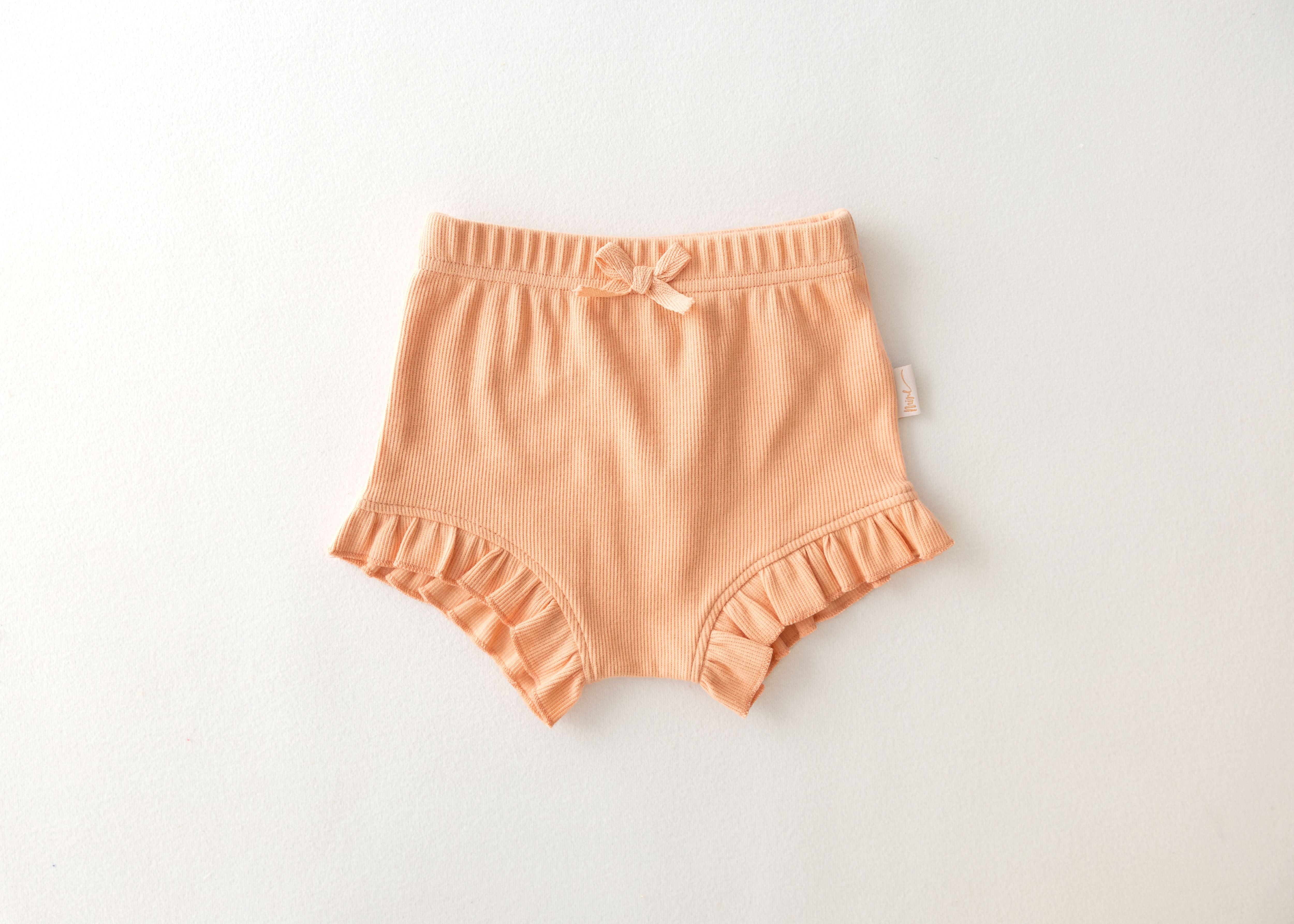 Child of Mine Ribbed Ruffle Shorties - Watermelon