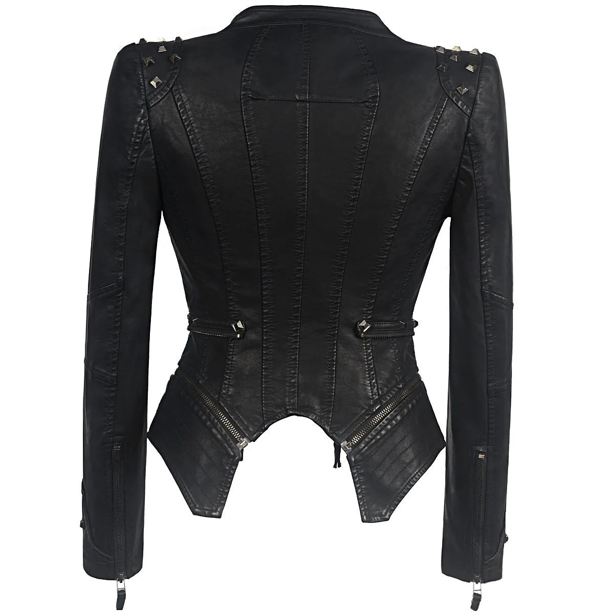 CLEARANCE / Rocker Chic Clothing / Studded Leather Jacket for Women - EU