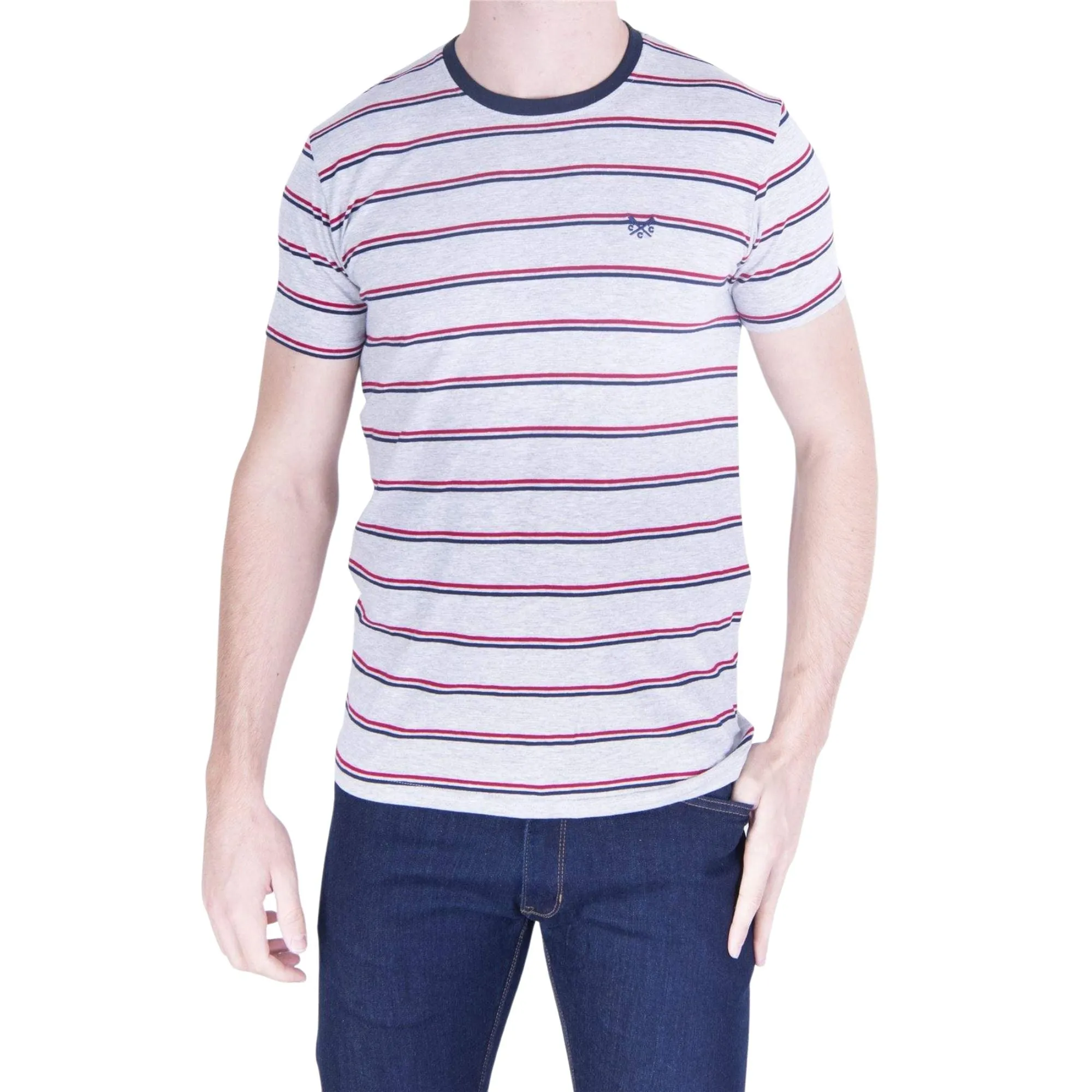 Crew Clothing Men Stripes Short Sleeve Cotton Top