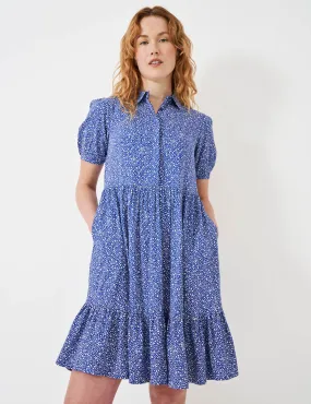 Crew Clothing Women's Polka Dot Knee Length Shirt Dress - 10 - Blue Mix, Blue Mix