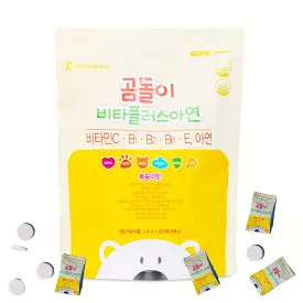 Daewoong Teddy Bear Kids Children Vitamins C B1 B2 B6 E Zinc Peach Taste 210 Tablets Health Supplements Immunity Memory Energy