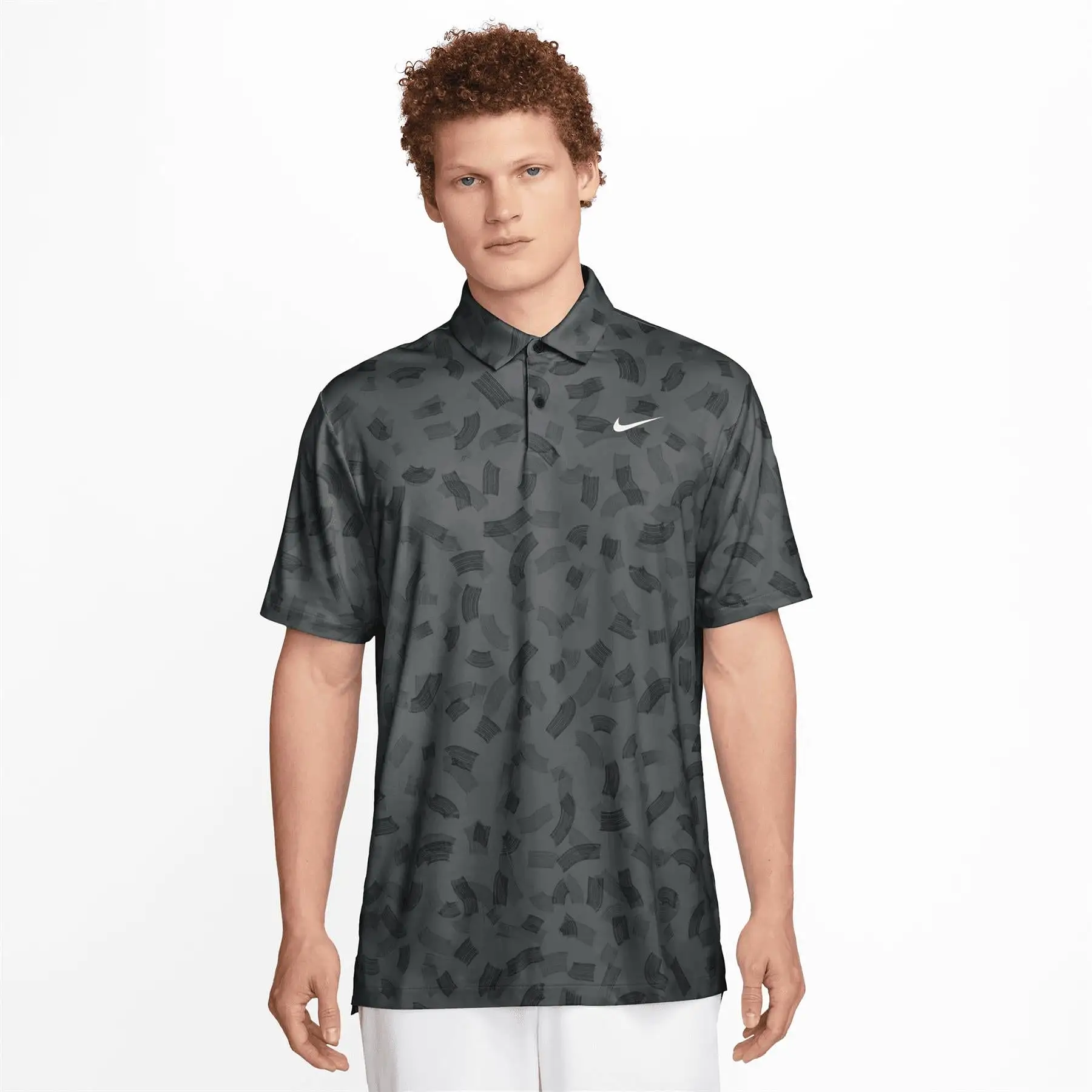 Dri-FIT Tour Micro Print Polo Smoke Grey - SU24