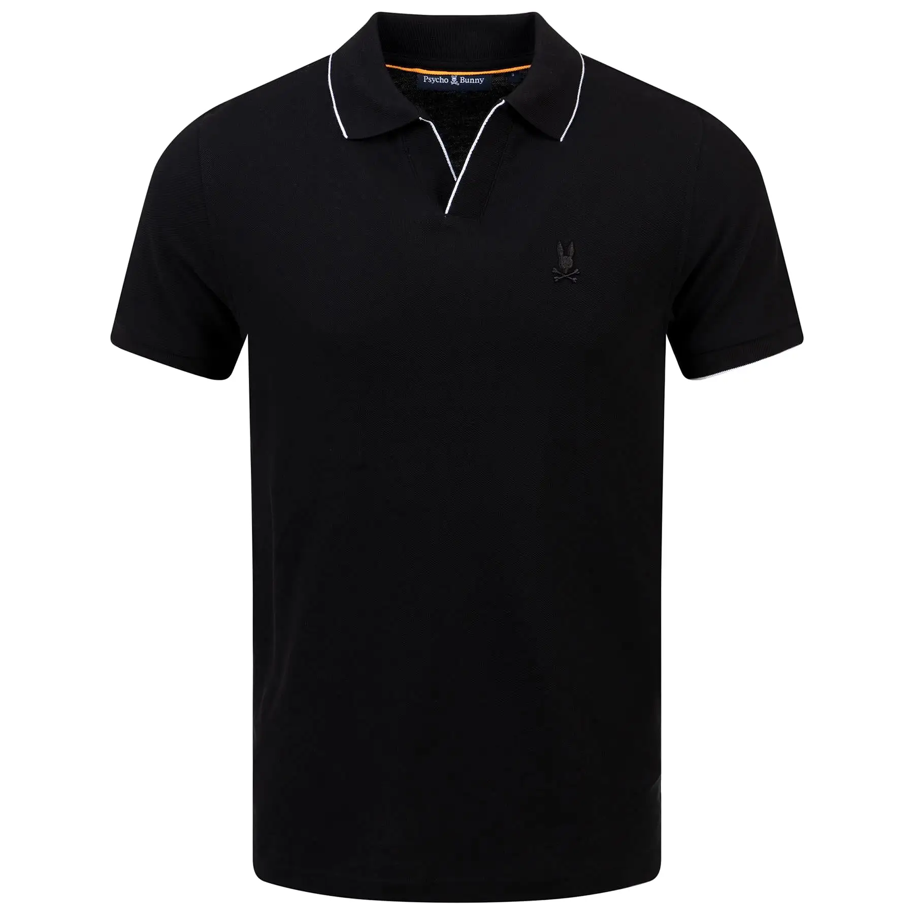 East Hills Johnny Collar Jacquard Polo Black - SS24