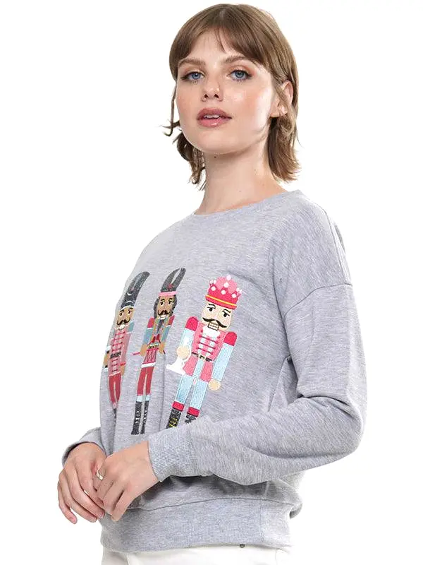 Embroidered Sequined Women Sweatshirt