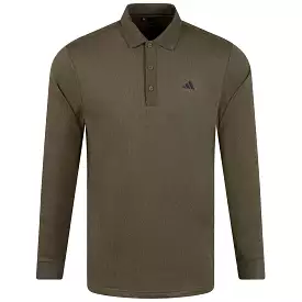 Essentials Long Sleeve Polo Olive Strata Melange - AW23