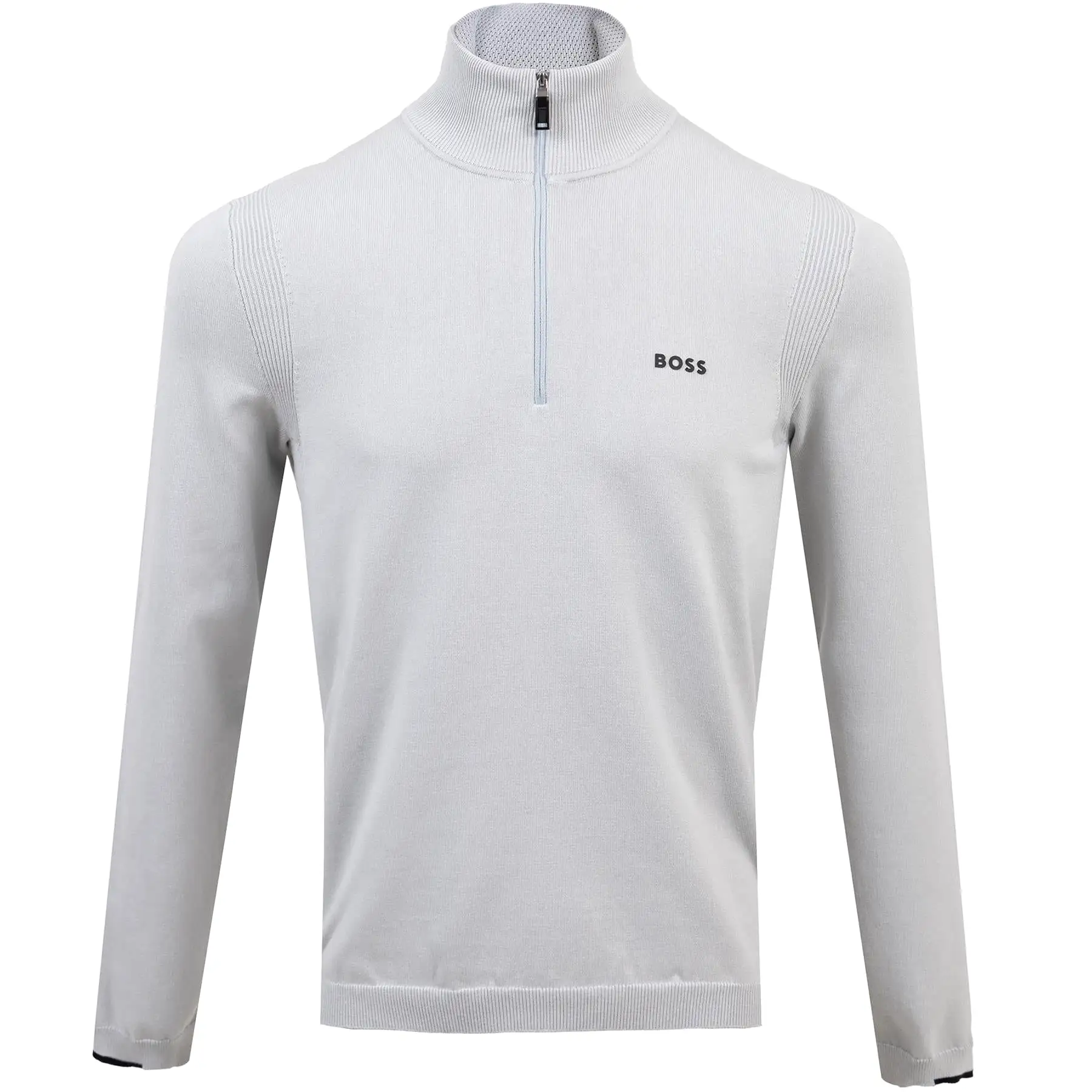 Ever-X Regular Fit Quarter Zip Knit Light Grey - SU24