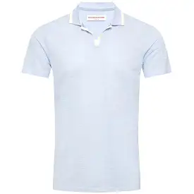 Felix Linen Pique Polo Soft Blue - SS24