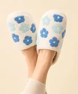 Flower Slippers - Blue