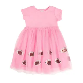 Football Sequin Short Sleeve Tutu Dress