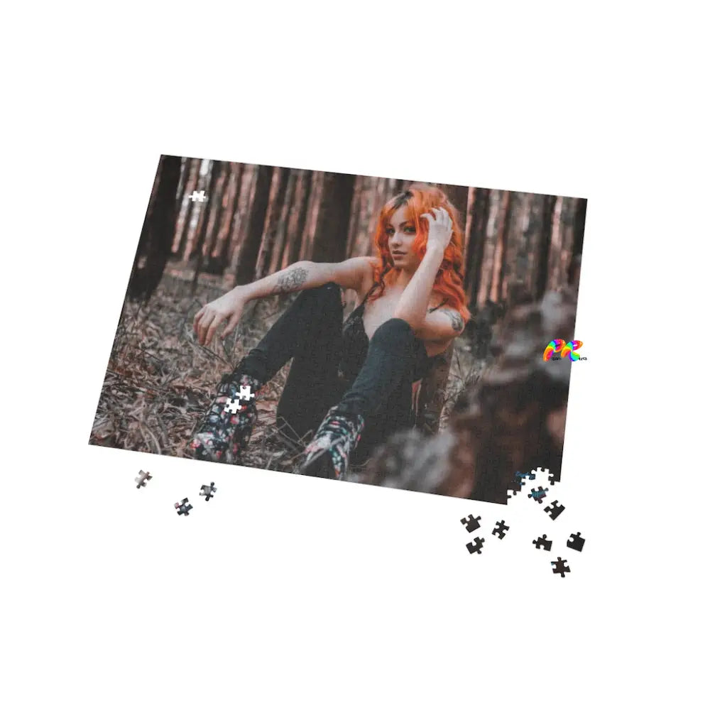 Goth Girl With Orange Hair Jigsaw Puzzle