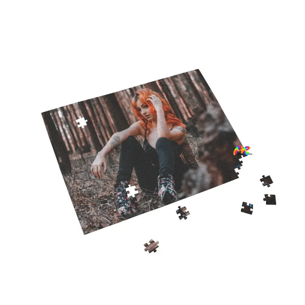 Goth Girl With Orange Hair Jigsaw Puzzle