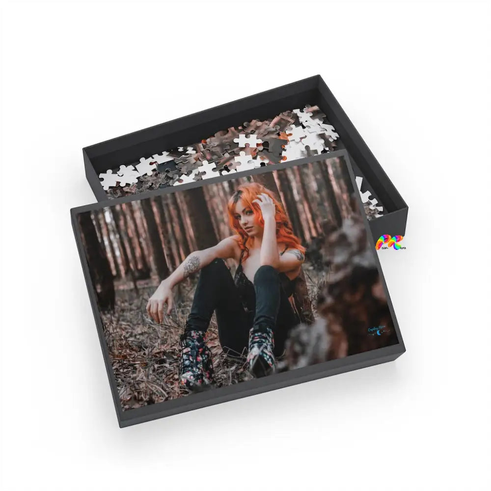 Goth Girl With Orange Hair Jigsaw Puzzle