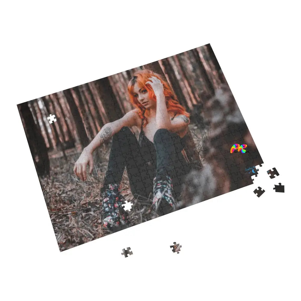 Goth Girl With Orange Hair Jigsaw Puzzle