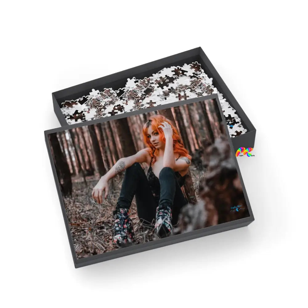 Goth Girl With Orange Hair Jigsaw Puzzle