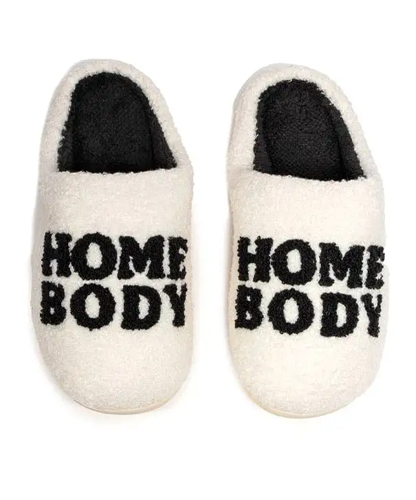 Home Body Slippers - Cream/Black