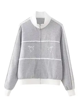 Lace Embroidered Women Sweatshirt