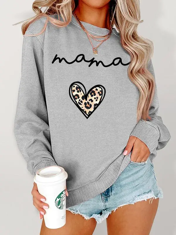 Mama Love Print Women Sweatshirt