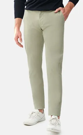 Men's Smart Stretch Chino in Light Olive Green - Woodies Clothing