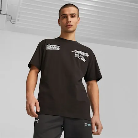 Mercedes-AMG Petronas Motorsport Garage Crew Men's Tee | PUMA Black | PUMA Shoes | PUMA 