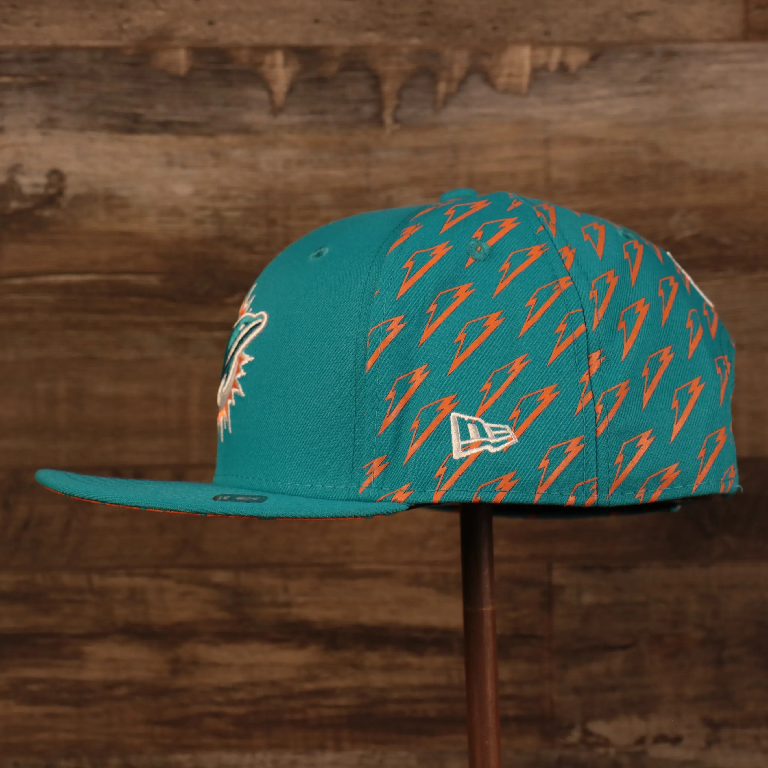 Miami Dolphins x Gatorade Teal 9Fifty Orange Bottom Snapback