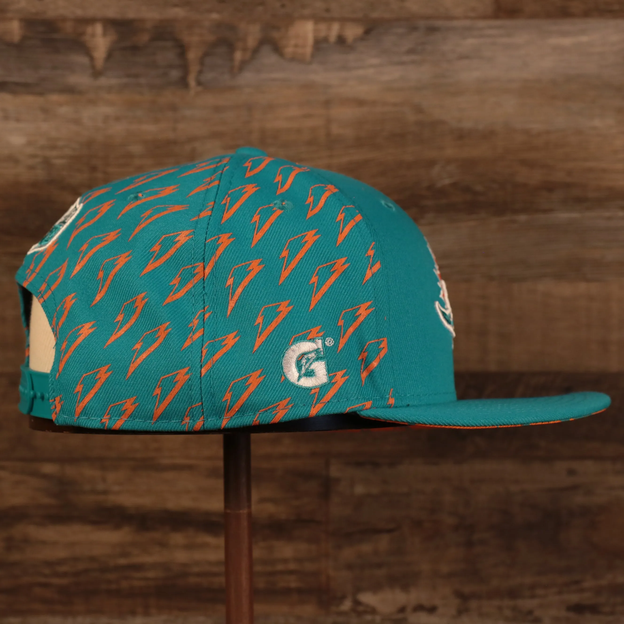 Miami Dolphins x Gatorade Teal 9Fifty Orange Bottom Snapback