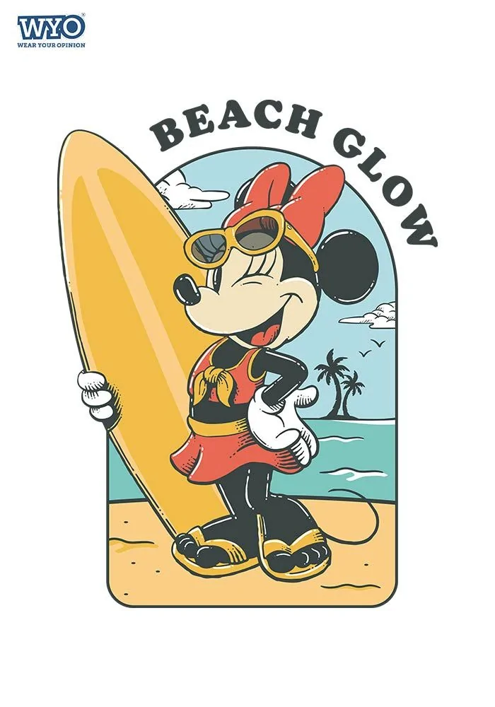 Minnie Beach Glow Sr Kids T-Shirt