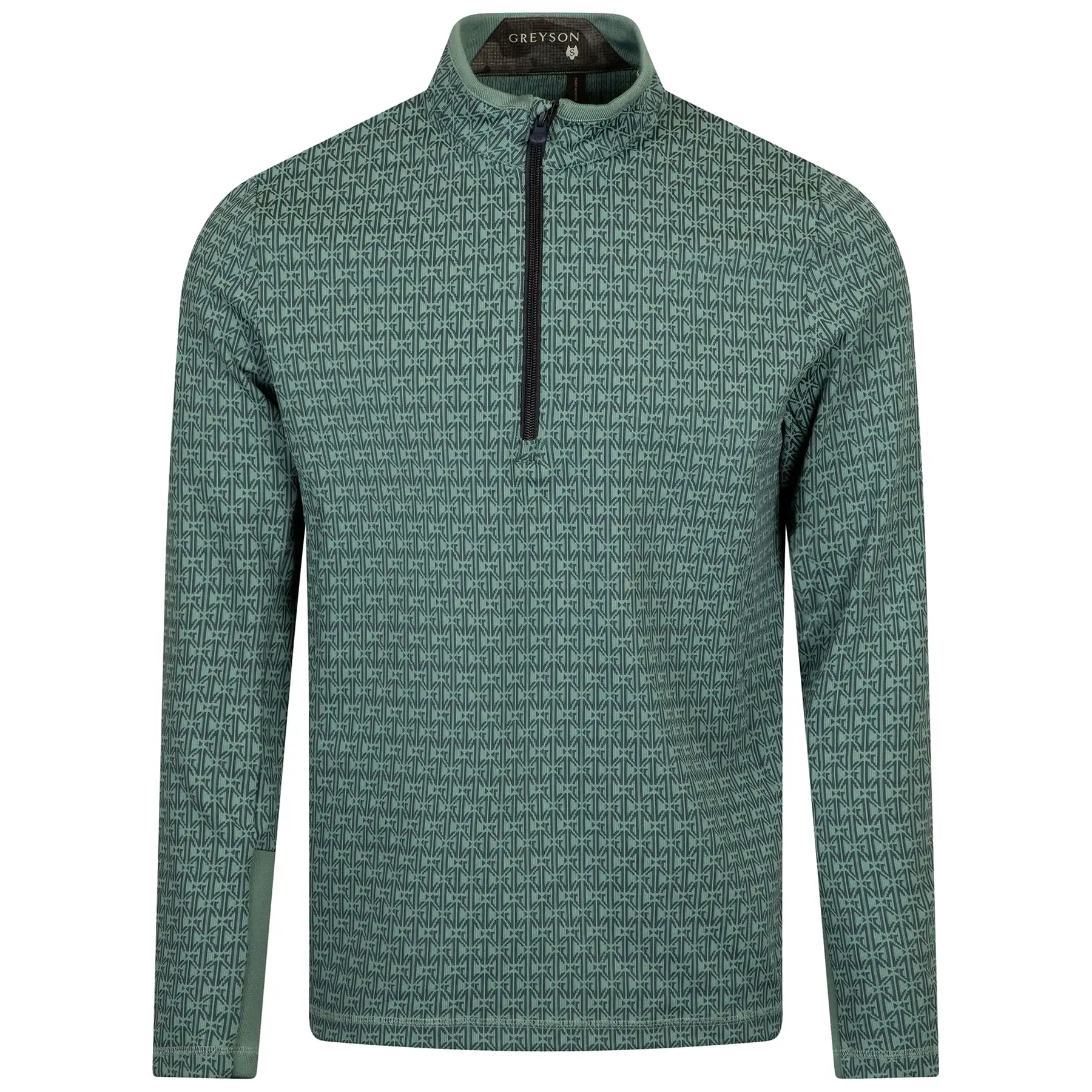 Monogram Jacquard Quarter Zip Mid Layer Marsh - SU24