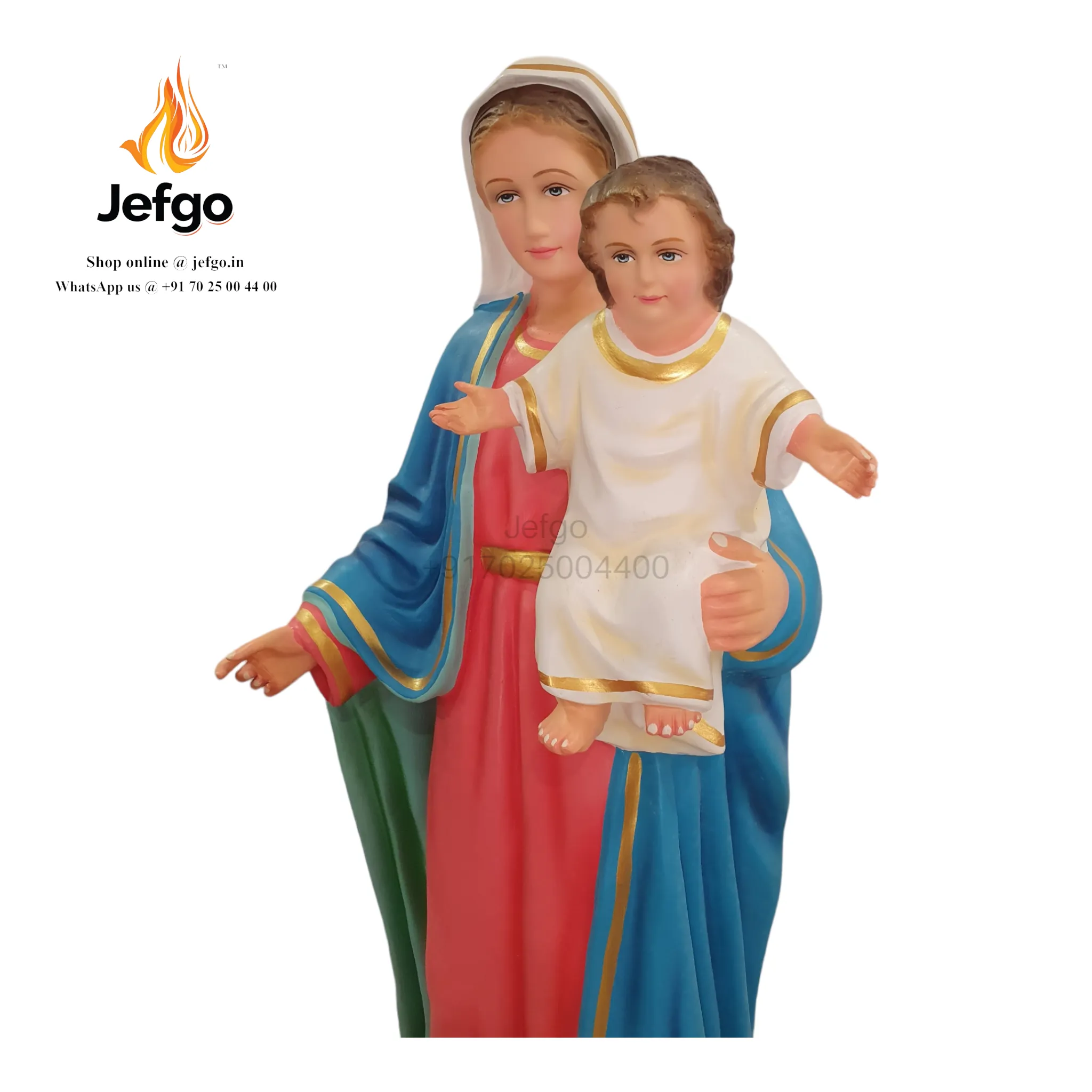 Mother Mary with Baby Jesus Statue 4 feet/48 inch Fiber