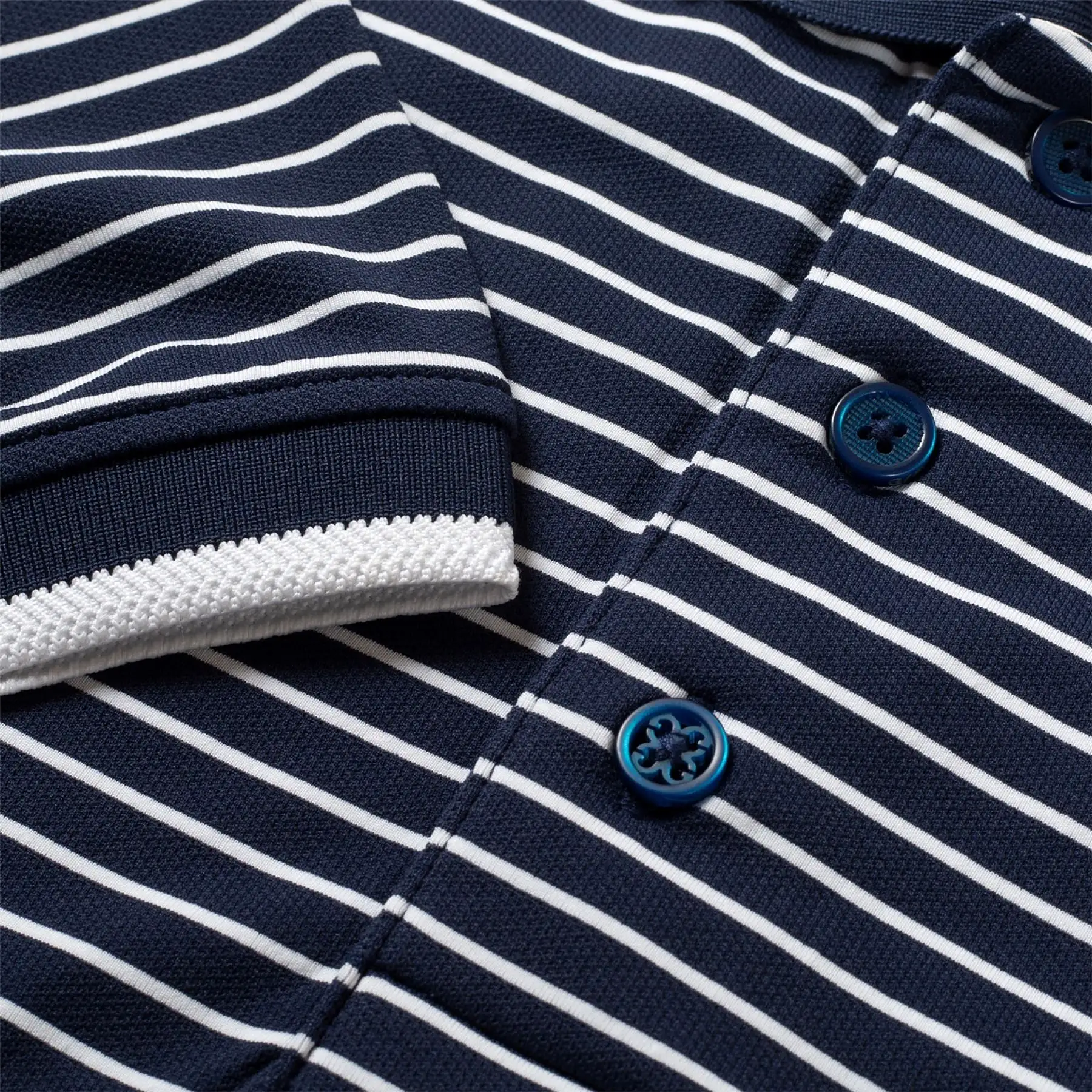 Perforated Wide Stripe Polo Twilight - SS23