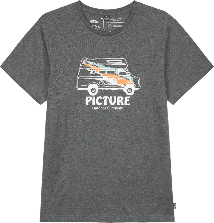 Picture Organic Clothing Men's Custom Van Tee Dark Grey Melange | Buy Picture Organic Clothing Men's Custom Van Tee Da