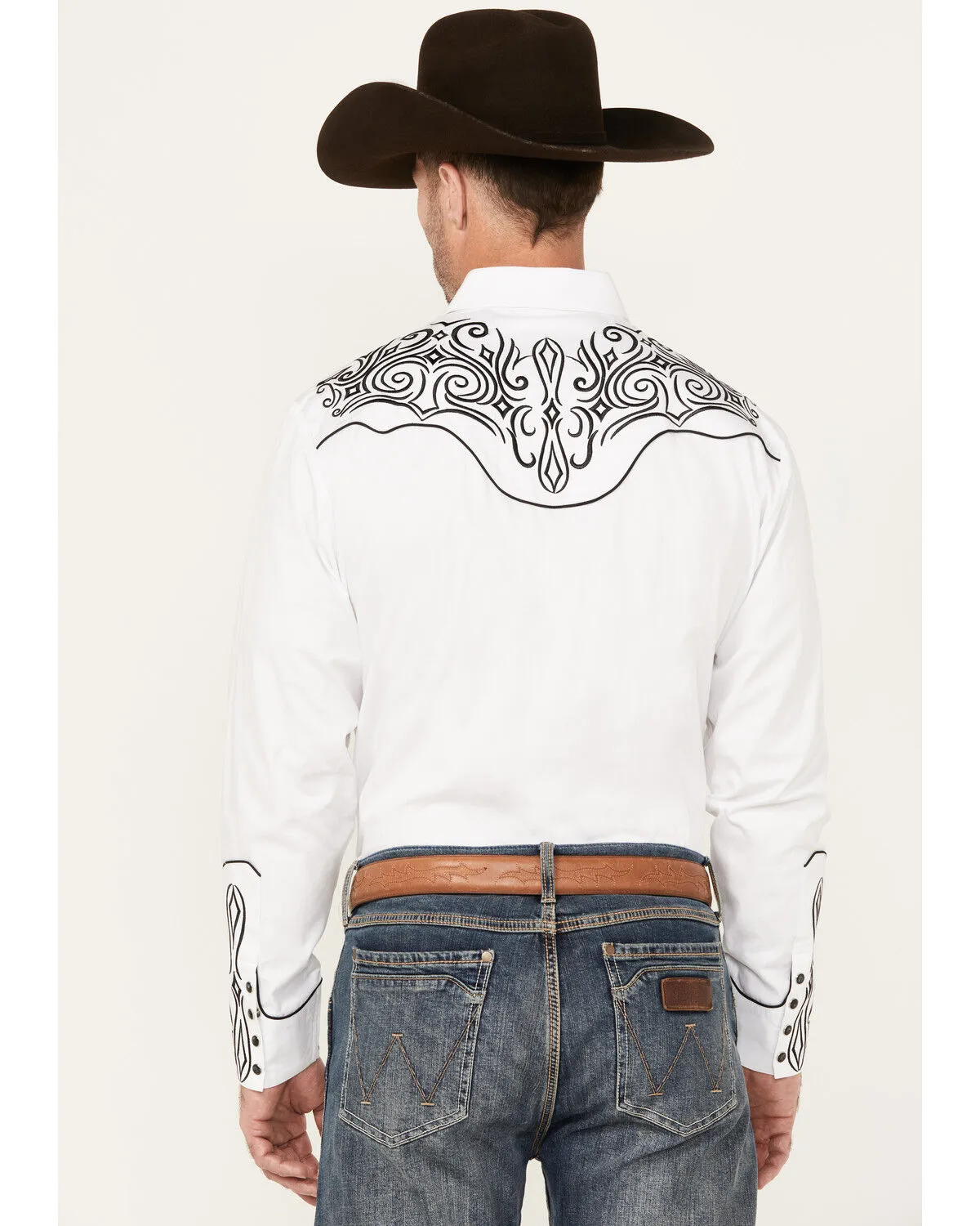 Product Name:  Rodeo Clothing Men's Embroidered Long Sleeve Snap Western Shirt