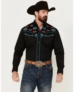 Product Name:  Rodeo Clothing Men's Fancy Smiley Yoke Embroidered Long Sleeve Snap Western Shirt