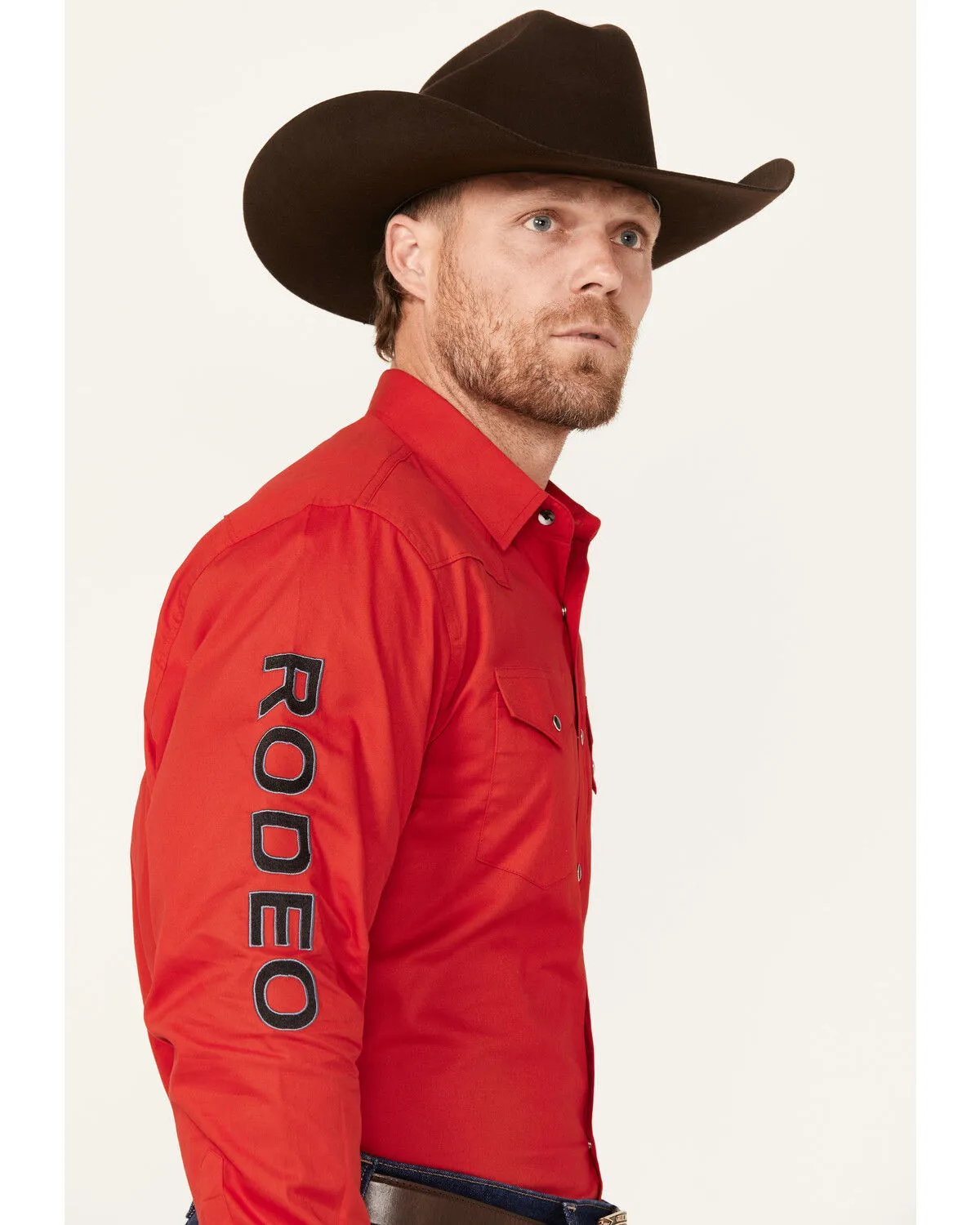 Product Name:  Rodeo Clothing Men's Horseshoe Embroidered Long Sleeve Snap Western Shirt