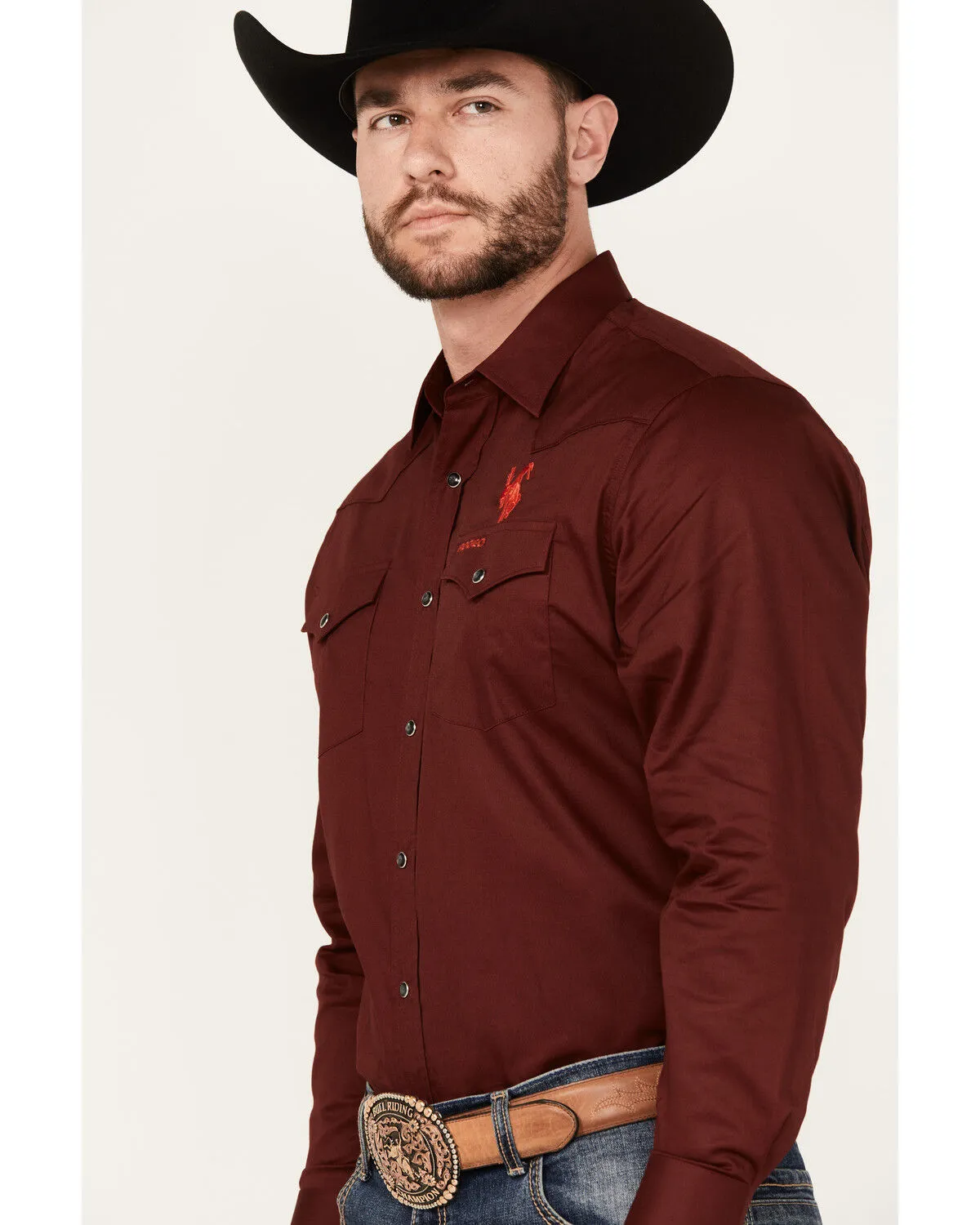 Product Name:  Rodeo Clothing Men's Mexico Bronco Long Sleeve Snap Western Shirt